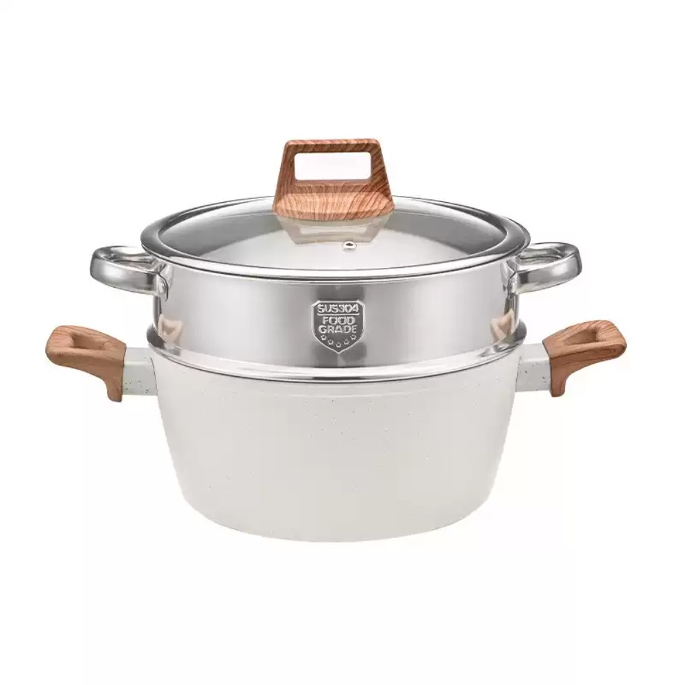 Kitchen Baking Pan Set - グラナイトノンスティック12点調理器具セット 家庭用キッチン鍋キット フライパン 中華鍋 スープポット スチーマー付き
