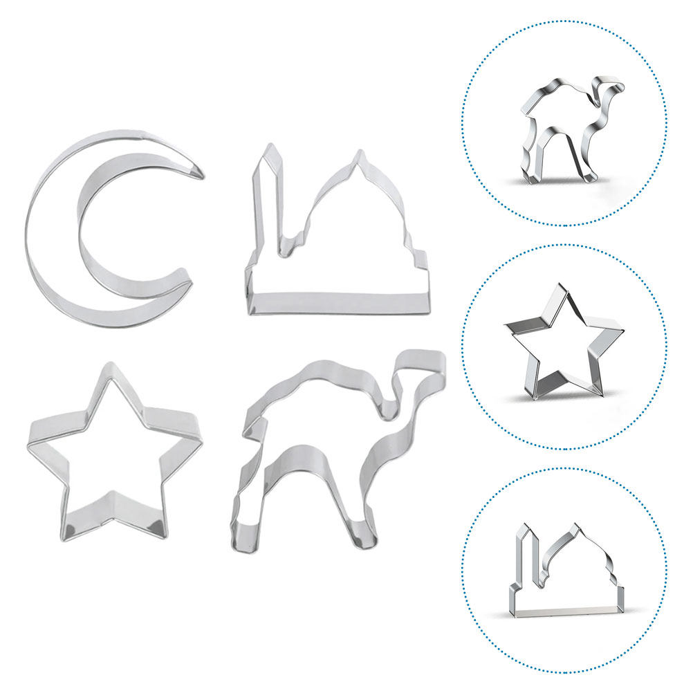 Kitchen Baking Set - ステンレス製ビスケットカッター1セット、クッキー型セット、星型とラクダ型、ベーキング用品、キッチン用クッキーカッター