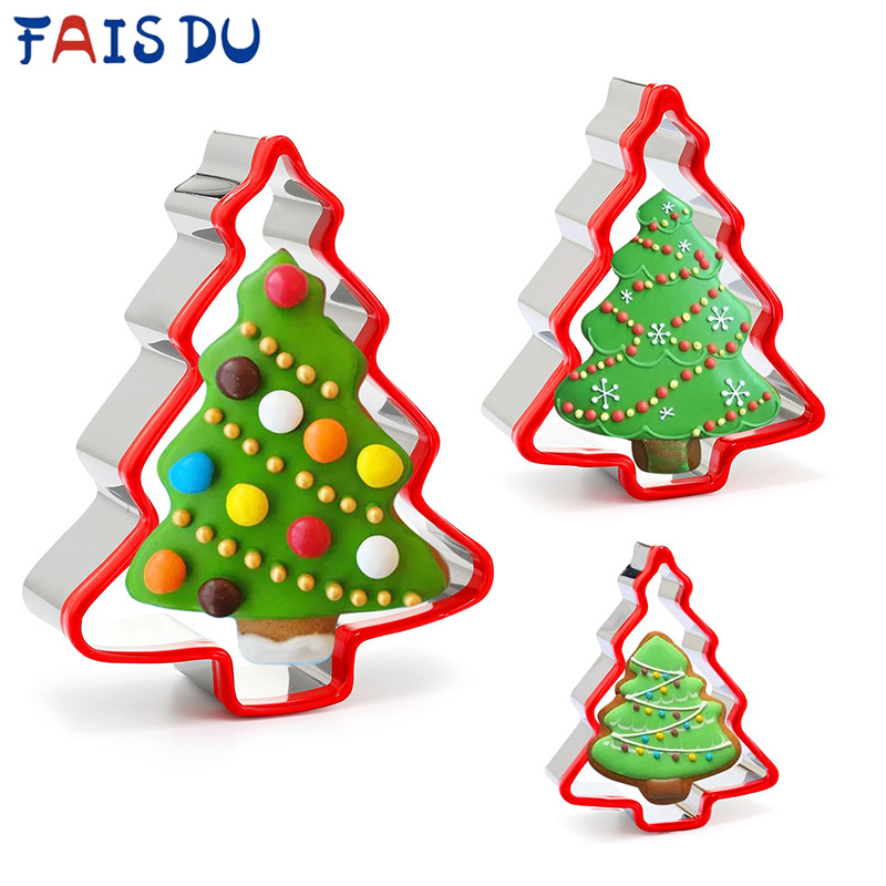 Cookie Cutter Set - FAIS DU 3個入り クリスマスツリー型抜き ステンレス製 クリスマスツリー型