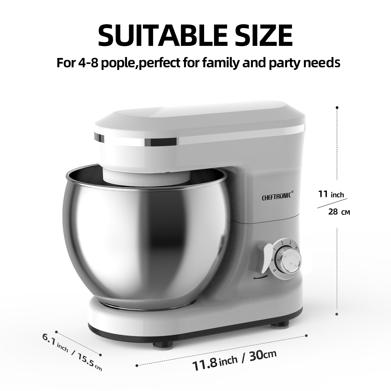 5L多機能電動スタンドミキサー、1300Wプラスチック製卵ビ - Kitchen Robot Baking のレビューと価格