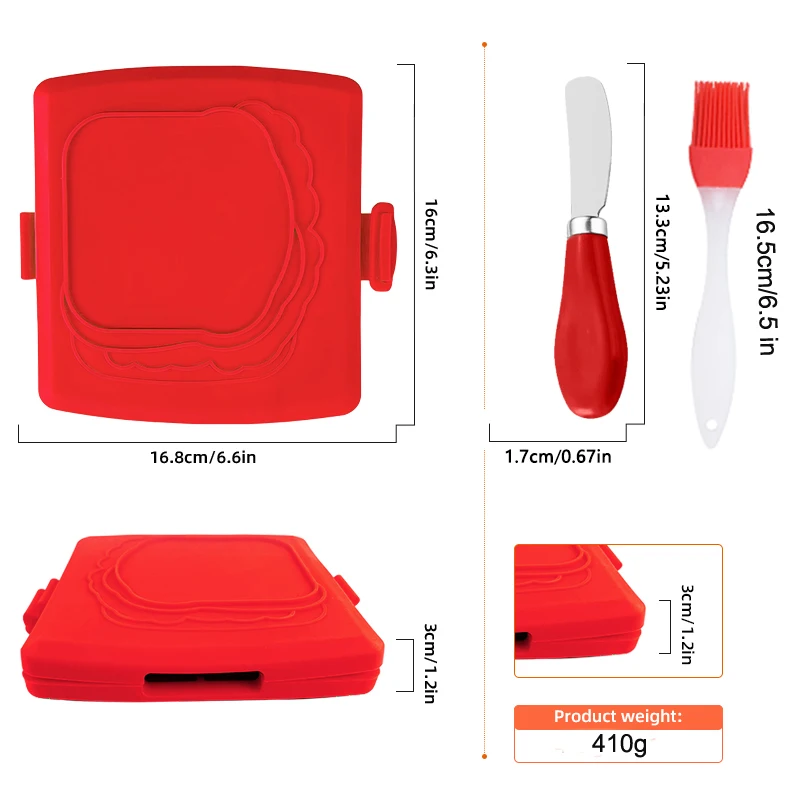 3パック食品グレードサンドイッチトースター、バターナイフとオ - Kitchen Baking Set のレビューと価格