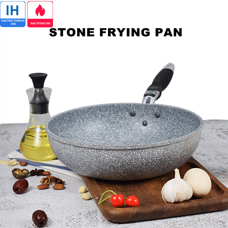 ノンスティックパン耐久性のある石フライパン中華鍋ホームステー - Kitchen Baking Pan Set のレビューと価格