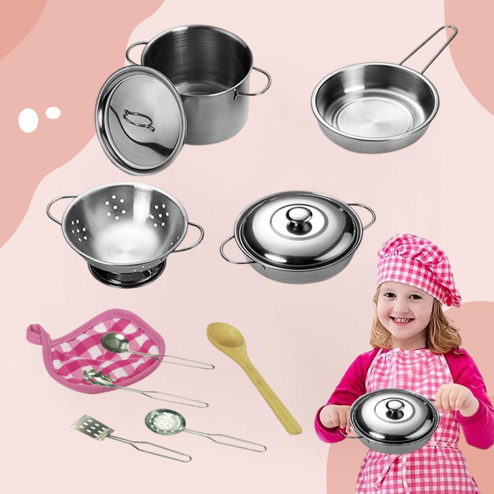 キッチンごっこ遊びアクセサリーおもちゃ、ステンレス製調理器具 - Kitchen Baking Pan Set のレビューと価格
