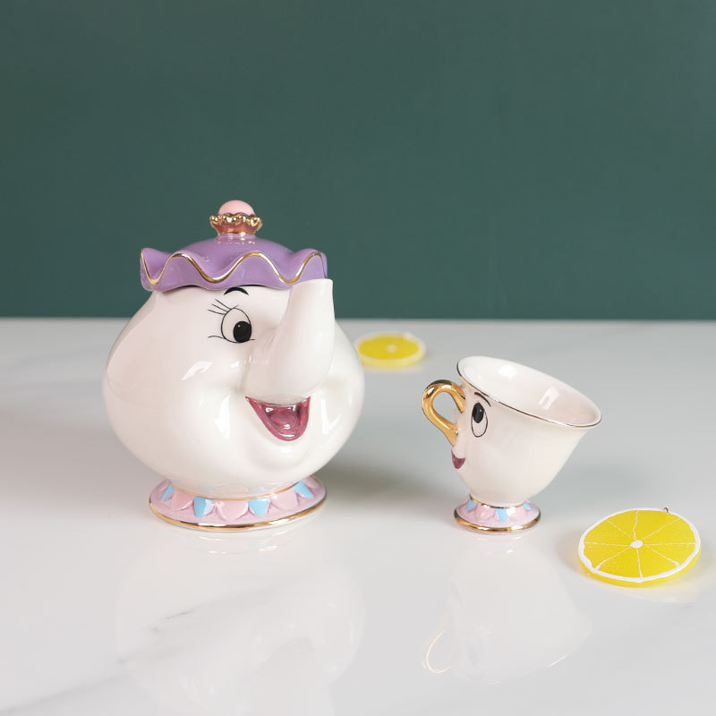 ホットティーポット漫画美女と野獣コーヒーポットマグカップミセ - Kitchen Baking Pan Set のレビューと価格