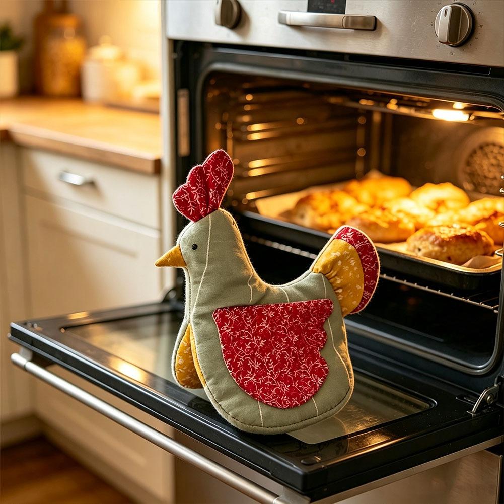 手作りの鶏型オーブンミット＆鍋つかみセット、耐熱キッチン手袋 - Kitchen Baking Pan Set のレビューと価格