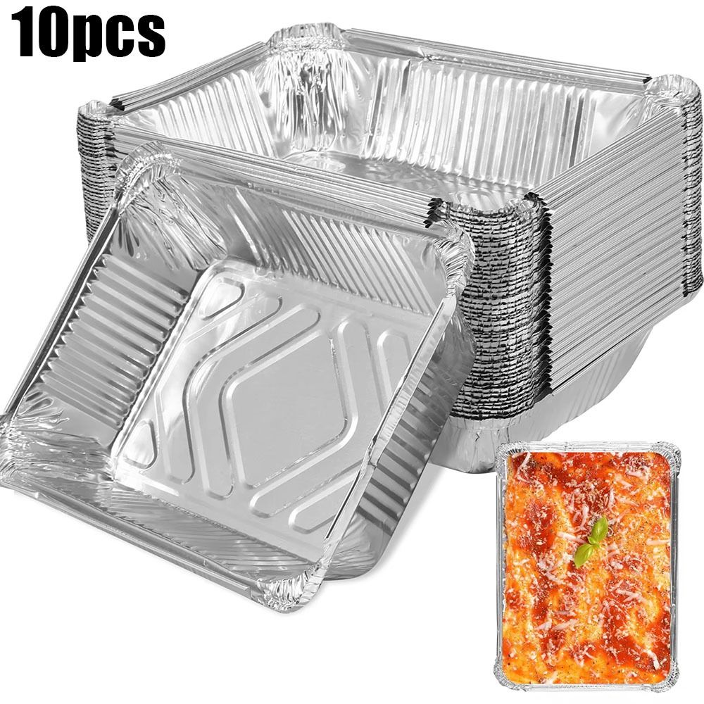 10 個使い捨てアルミ箔食品保存容器オーブンベーキングパン調 - Kitchen Baking Containers のレビューと価格