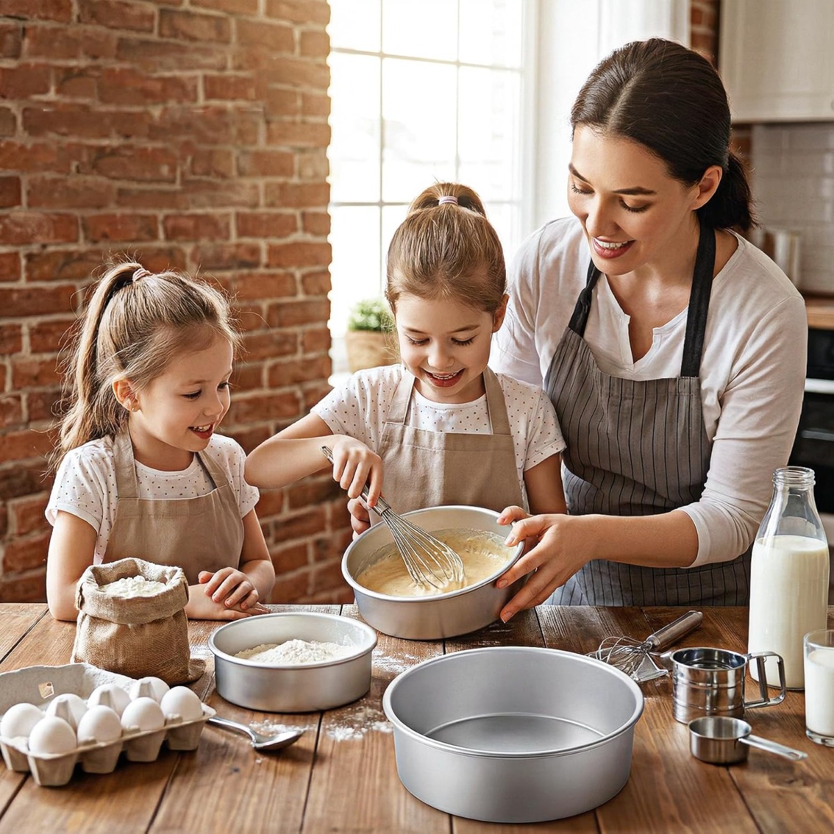 固定底ケーキ型セット アルミ製ノンスティック 4/6/8/1 - Kitchen Baking Pan Set のレビューと価格