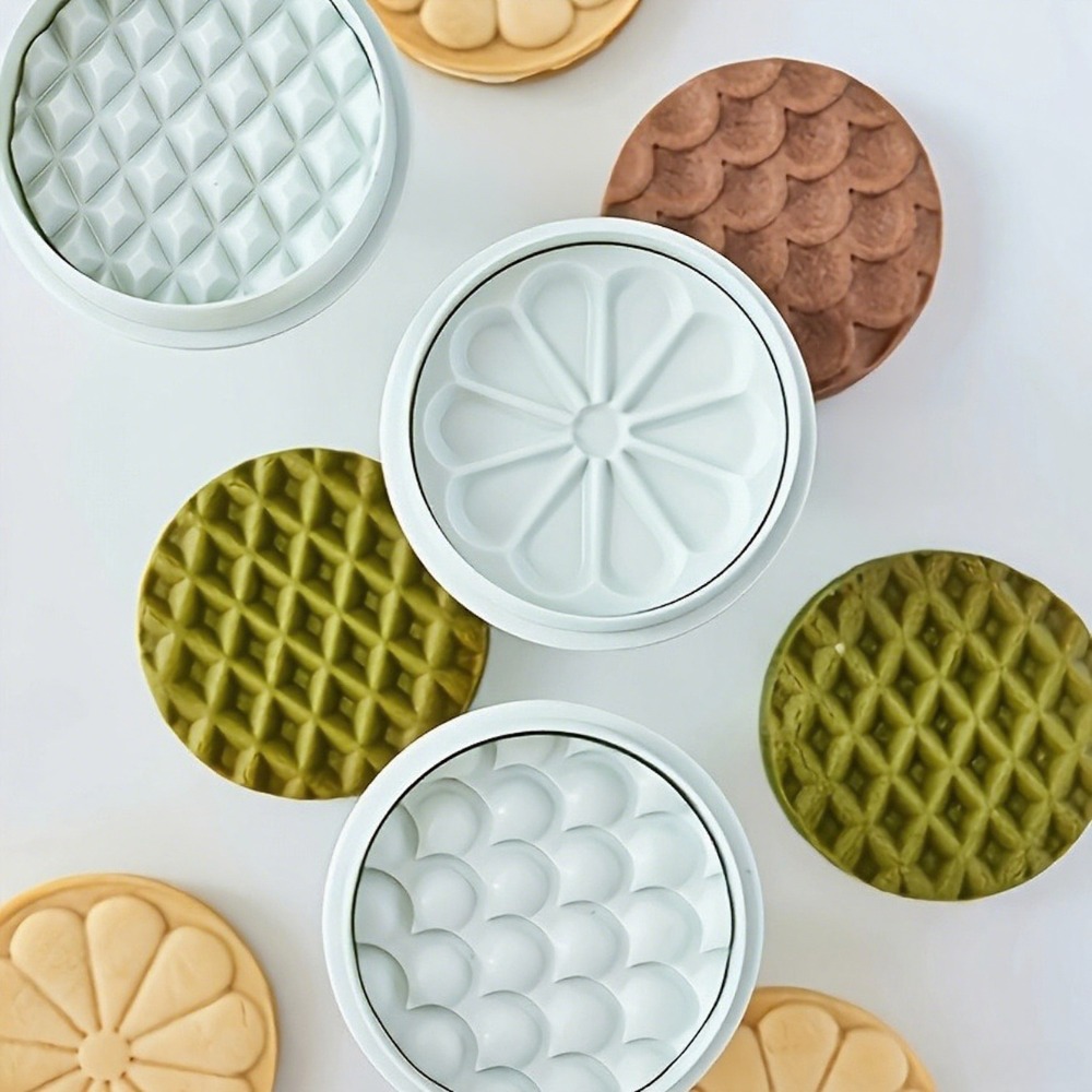 3個入りレモン型丸模様クッキーカッターエンボッサーセット、花 - Cookie Cutter Set のレビューと価格