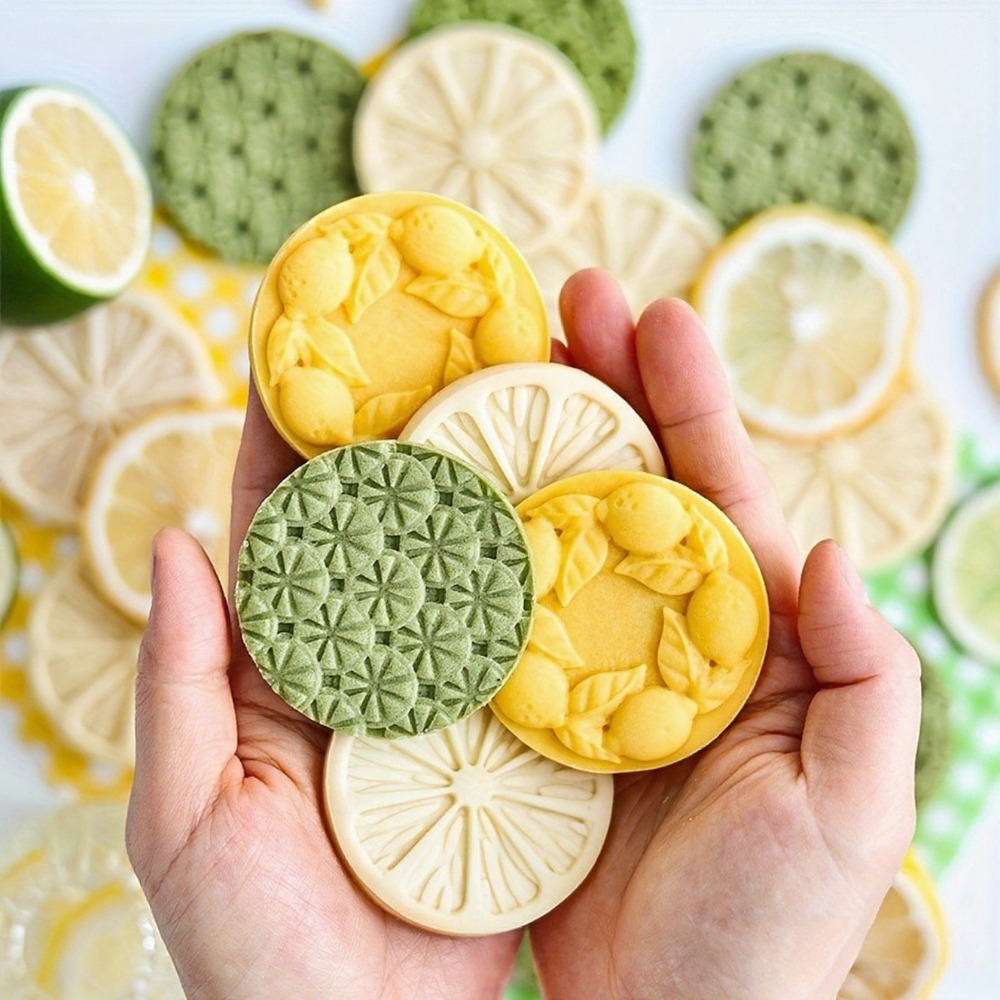 3個入りレモン型丸模様クッキーカッターエンボッサーセット、花 - Cookie Cutter Set のレビューと価格