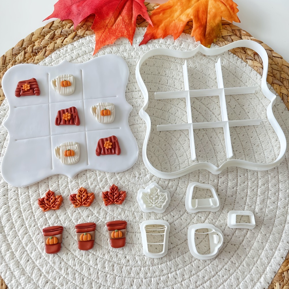 7個入り秋の三目並べクッキーカッターセット、セーター柄カップ - Cookie Cutter Set のレビューと価格