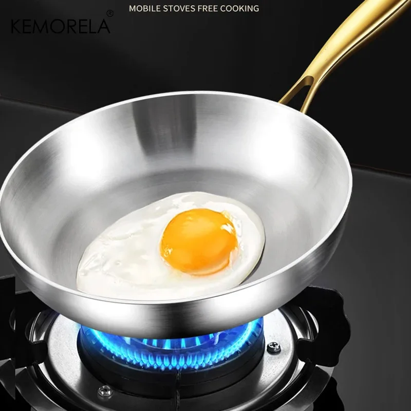 3個セット 316ステンレス鋼 ゴールドハンドル フライパン - Kitchen Baking Pan Set のレビューと価格
